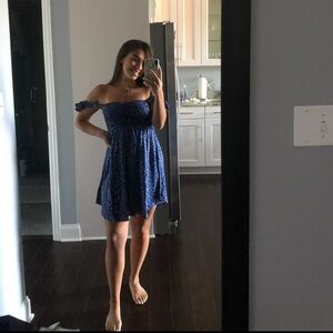 Nordstrom Blue Polka Dot Mini Dress